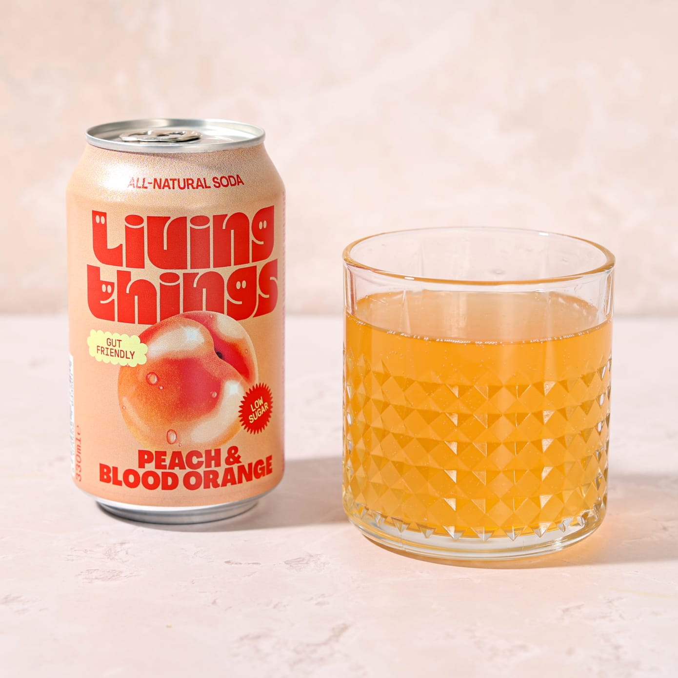 Living Things Prebiotic Soda Peach & Blood Orange 330ml