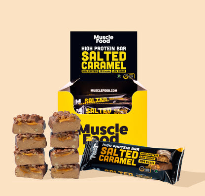 12 x 45g MuscleFood Salted Caramel Protein Bars