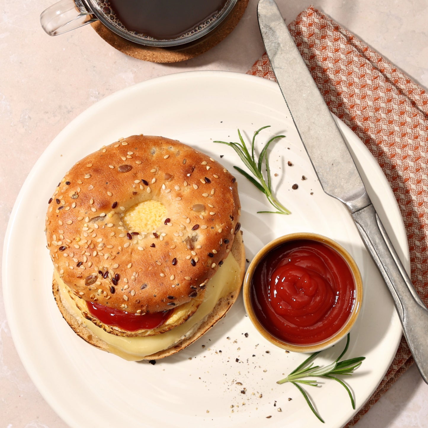 High Protein Chicken Breakfast Bagel