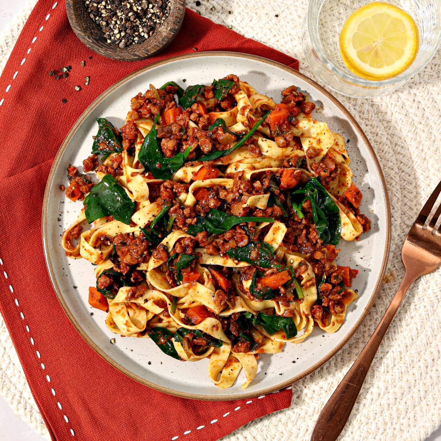 Mushroom & Spinach Bolognese Pot