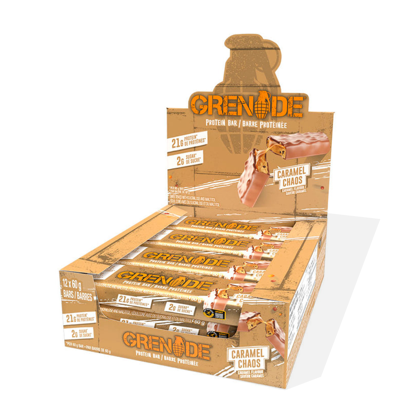 12 X 60g Grenade Carb Killa Protein Bar Box - Caramel Chaos